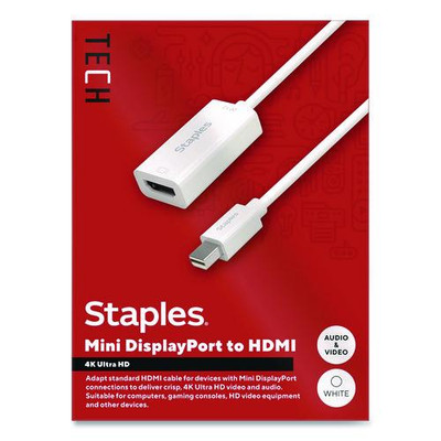 Mini DisplayPort to HDMI Audio/Video Adapter, 6", White