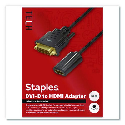 DVI-D to HDMI Audio/Video Adapter, 6", Black