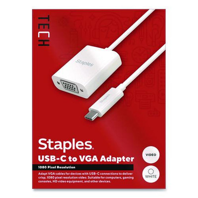 USB-C to VGA Audio/Video Adapter, 6", White