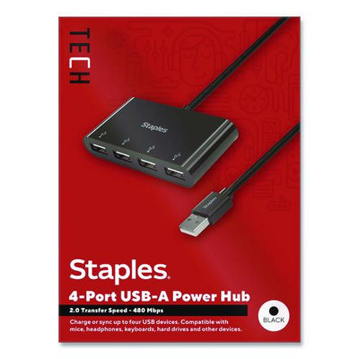 USB 2.0 Hubs, 4-Port, Black