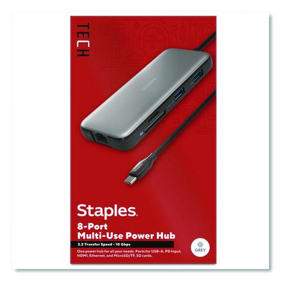 USB 3.0 Hubs, 8-Port, Gray