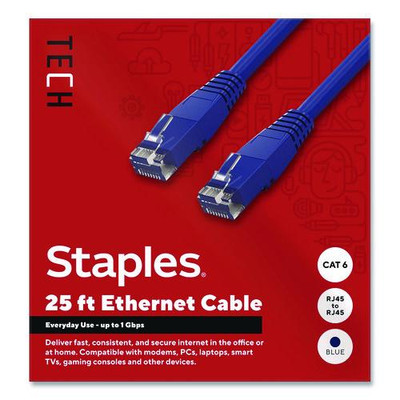 CAT6 Ethernet Cable, 25 ft, Blue
