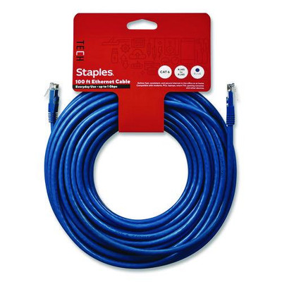 CAT6 Ethernet Cable, 100 ft, Blue