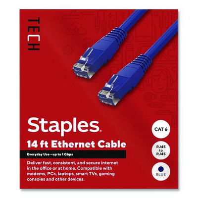CAT6 Ethernet Cable, 14 ft, Blue