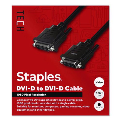 DVI-D to DVI-D Cable, 6.5 ft, Black