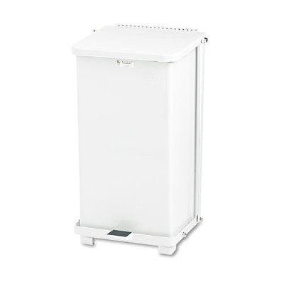Defenders Biohazard Step Can, Square, Steel, 6.5 Gal, White Defenders Biohazard Step Can, Square, Steel, 6.5 Gal, White