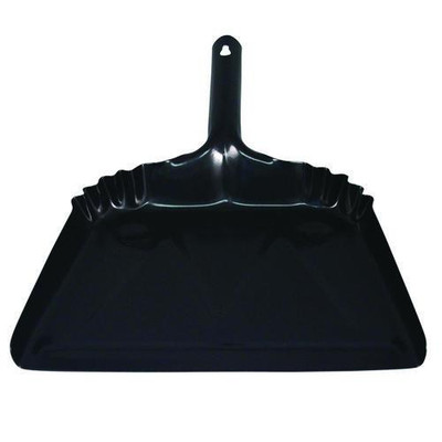 Heavy-duty Metal Dust Pan, 12 X 14, 20-gauge Steel, Black