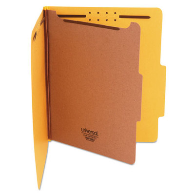 Bright Colored Pressboard Classification Folders, 1 Divider, Letter Size, Yellow, 10/box Bright Colored Pressboard Classification Folders, 1 Divider, Letter Size, Yellow, 10/box