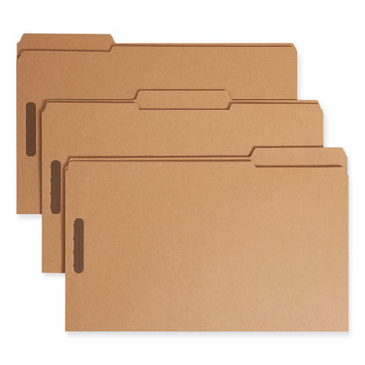 Top Tab Fastener Folders, 1/3-cut Tabs: Assorted, 2 Fasteners, Legal Size, 11-pt Kraft Exterior, 50/box