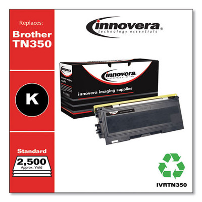 Remanufactured Black Toner, Replacement For Tn350, 2,500 Page-yield Remanufactured Black Toner, Replacement For Tn350, 2,500 Page-yield