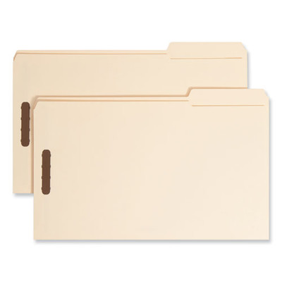 Top Tab Fastener Folders, 1/3-cut Tabs: Right, 2 Fasteners, Legal Size, 11-pt Manila Exterior, 50/box