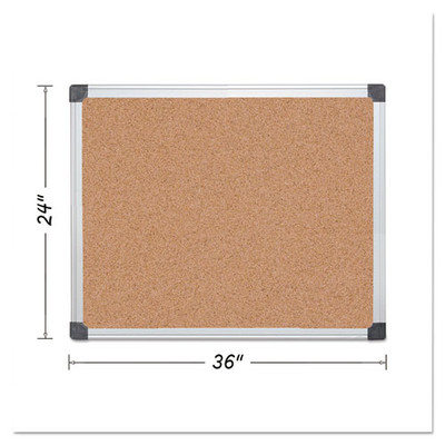 Value Cork Bulletin Board With Aluminum Frame, 24 X 36, Natural