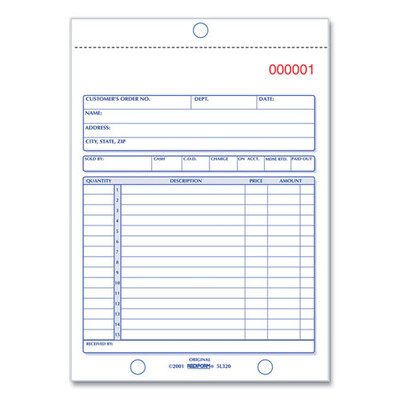 Sales Book, Two-part Carbonless, 5.5 X 7.88, 1/page, 50 Forms