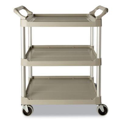 Service Cart, 200-lb Capacity, Three-shelf, 18.63w X 33.63d X 37.75h, Off-white