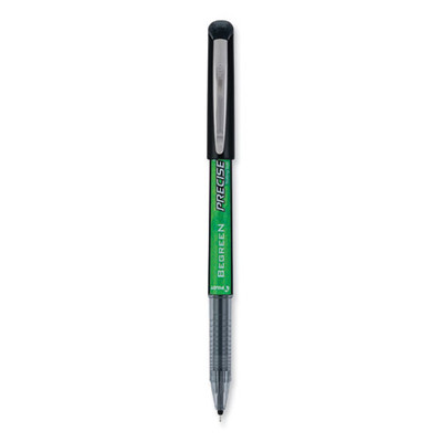 Precise V5 Begreen Roller Ball Pen, Stick, Extra-fine 0.5 Mm, Black Ink, Black Barrel, Dozen