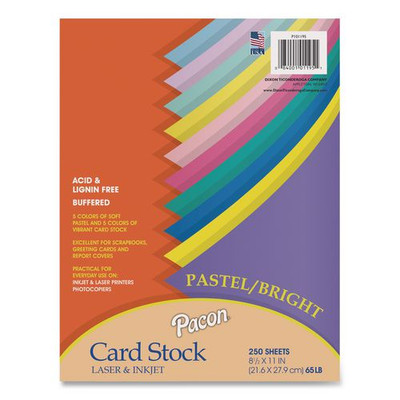 Array Card Stock, 65lb, 8.5 X 11, Assorted, 250/pack