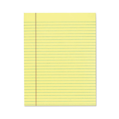 "the Legal Pad" Glue Top Pads, Wide/legal Rule, 50 Canary-yellow 8.5 X 11 Sheets, 12/pack
