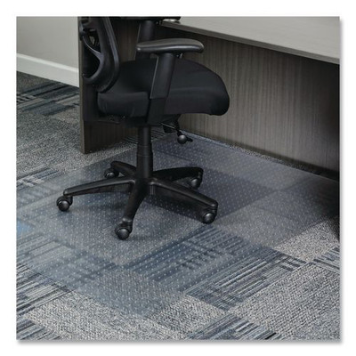 Moderate Use Studded Chair Mat For Low Pile Carpet, 46 X 60, Rectangular, Clear