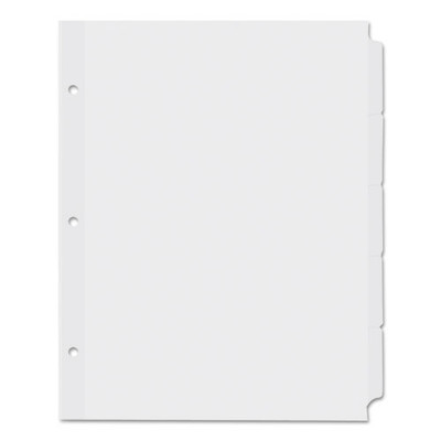 Self-tab Index Dividers, 5-tab, 11 X 8.5, White, 36 Sets