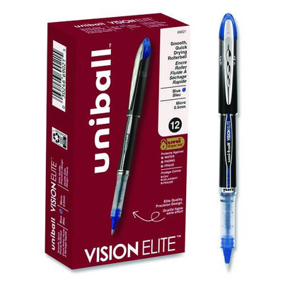 Vision Elite Roller Ball Pen, Stick, Extra-fine 0.5 Mm, Blue Ink, Blue Barrel