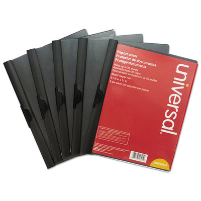 Clip-style Report Cover, Clip Fastener, 8.5 X 11, Clear/black, 5/pack Clip-style Report Cover, Clip Fastener, 8.5 X 11, Clear/black, 5/pack