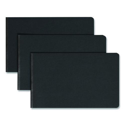 Prong Fastener Premium Pressboard Report Cover, Two-piece Prong Fastener, 3" Capacity, 8.5 X 14, Black/black