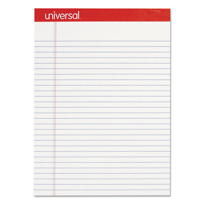 Perforated Ruled Writing Pads, Wide/legal Rule, Red Headband, 50 White 8.5 X 11.75 Sheets, Dozen Perforated Ruled Writing Pads, Wide/legal Rule, Red Headband, 50 White 8.5 X 11.75 Sheets, Dozen