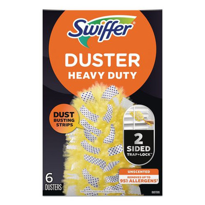 Heavy Duty Dusters Refill, Dust Lock Fiber, Yellow, 6/box