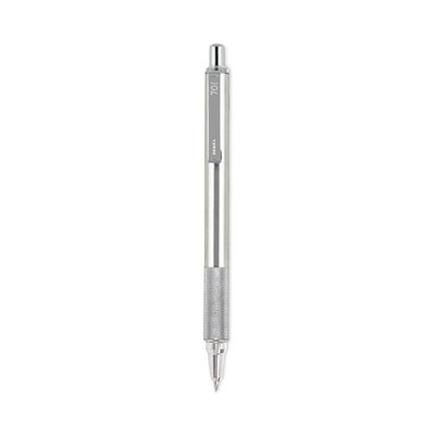 F-701 Ballpoint Pen, Retractable, Fine 0.7 Mm, Black Ink, Stainless Steel/black Barrel