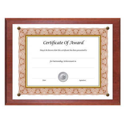 Award-a-plaque Document Holder, Acrylic/plastic, 10-1/2 X 13, Mahogany