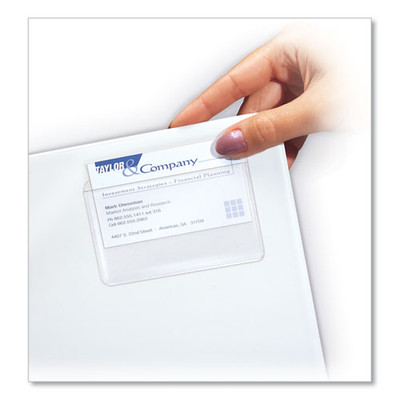 Self-adhesive Business Card Holders, Top Load, 2 X 3.5, Clear, 10/pack Self-adhesive Business Card Holders, Top Load, 2 X 3.5, Clear, 10/pack