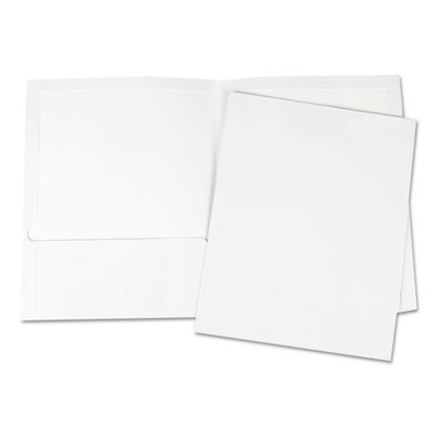 Laminated Two-pocket Portfolios, Cardboard Paper, 100-sheet Capacity, 11 X 8.5, White, 25/box Laminated Two-pocket Portfolios, Cardboard Paper, 100-sheet Capacity, 11 X 8.5, White, 25/box