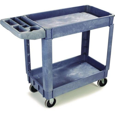 Utility Cart, Two-shelf, Plastic Resin, 24w X 40d, Gray