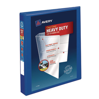 Heavy-duty View Binder With Durahinge And One Touch Ezd Rings, 3 Rings, 1" Capacity, 11 X 8.5, Pacific Blue