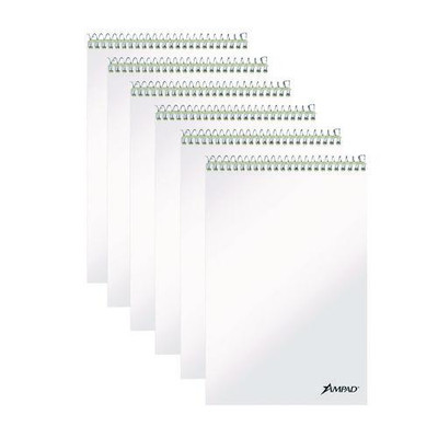 Steno Pads, Gregg Rule, Green Cover, 80 Green-tint 6 X 9 Sheets, 6/pack