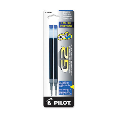 Refill For Pilot B2p, Dr Grip, G2, G6, Mr Metropolitan, Precise Begreen And Q7 Gel Pens, Fine Tip, Blue Ink, 2/pack