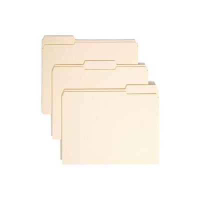 Reinforced Tab Manila File Folders, 1/3-cut Tabs: Assorted, Letter Size, 0.75" Expansion, 11-pt Manila, 100/box