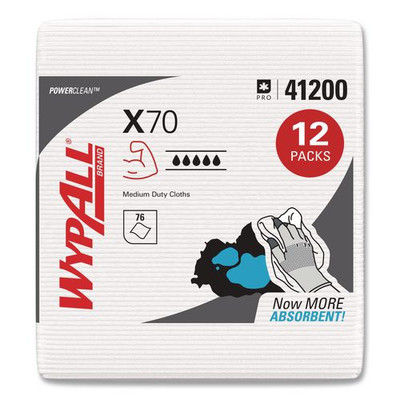 X70 Cloths, 1/4 Fold, 12.5 X 12, White, 76/pack, 12 Packs/carton