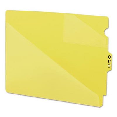 End Tab Poly Out Guides, Two-pocket Style, 1/3-cut End Tab, Out, 8.5 X 11, Yellow, 50/box