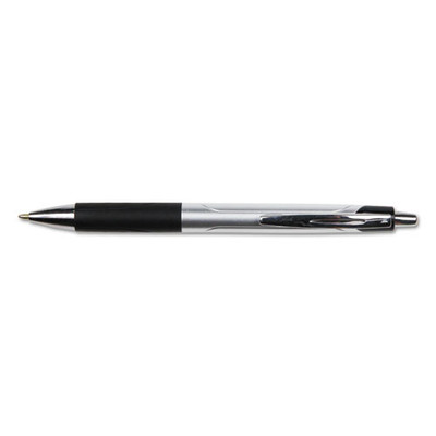 Comfort Grip Ballpoint Pen, Retractable, Medium 1 Mm, Black Ink, Silver Barrel, Dozen Comfort Grip Ballpoint Pen, Retractable, Medium 1 Mm, Black Ink, Silver Barrel, Dozen