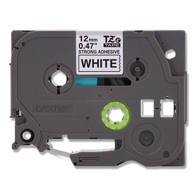 Tze Extra-strength Adhesive Laminated Labeling Tape, 0.47" X 26.2 Ft, Black On White