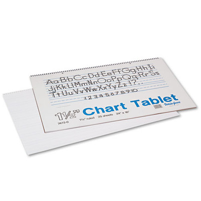 Chart Tablets, Presentation Format (1 1/2" Rule), 25 White 24 X 16 Sheets