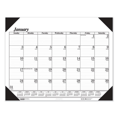 Recycled One-color Refillable Monthly Desk Pad Calendar, 22 X 17, White Sheets, Black Binding/corners,12-month(jan-dec): 2022 Recycled One-color Refillable Monthly Desk Pad Calendar, 22 X 17, White Sheets, Black Binding/corners,12-month(jan-dec): 2022
