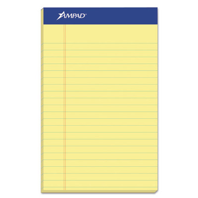 Perforated Writing Pads, Narrow Rule, 50 Canary-yellow 5 X 8 Sheets, Dozen