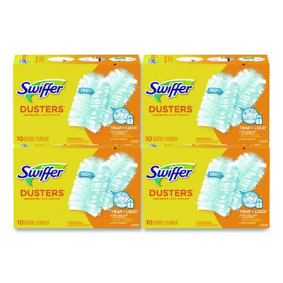 Refill Dusters, Dust Lock Fiber, Light Blue, Unscented, 10/box, 4 Box/carton