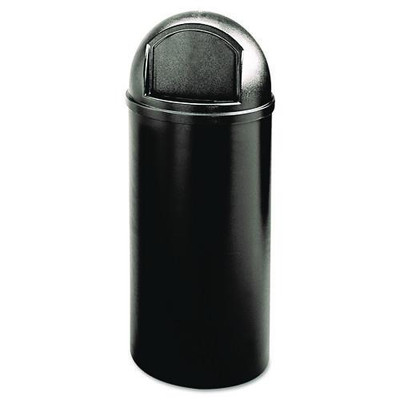 Marshal Classic Container, Round, Polyethylene, 15 Gal, Black