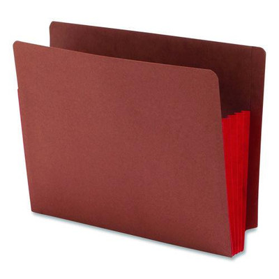Redrope Drop-front End Tab File Pockets With Fully Lined Colored Gussets, 3.5" Expansion, Letter Size, Redrope/red, 10/box