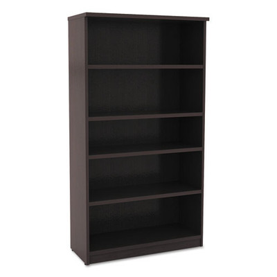Alera Valencia Series Bookcase, Five-shelf, 31.75w X 14d X 64.75h, Espresso Alera Valencia Series Bookcase, Five-shelf, 31.75w X 14d X 64.75h, Espresso