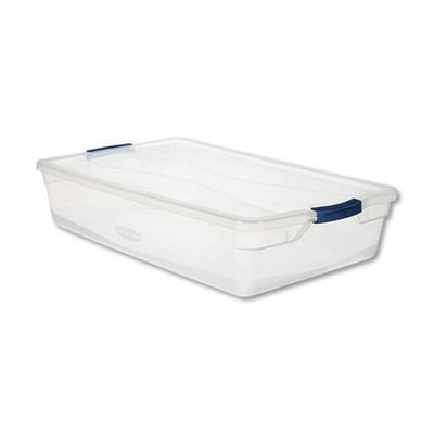 Clever Store Basic Latch-lid Container, 41 Qt, 17.75" X 29" X 6.13", Clear Clever Store Basic Latch-lid Container, 41 Qt, 17.75" X 29" X 6.13", Clear