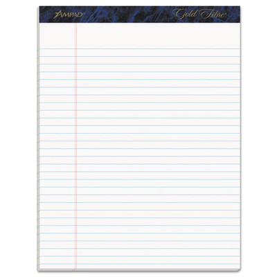 Gold Fibre Quality Writing Pads, Wide/legal Rule, 50 White 8.5 X 11.75 Sheets, Dozen Gold Fibre Quality Writing Pads, Wide/legal Rule, 50 White 8.5 X 11.75 Sheets, Dozen